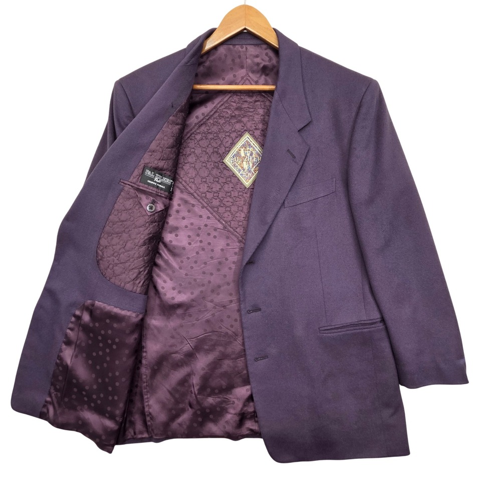 Vintage Pal Zileri Pull Gruppo Forall Purple Cashmere Blazer Italy Mens 42R